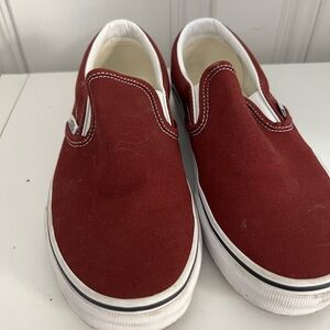 Vans Women's Burgundy Slip-On Sneakers